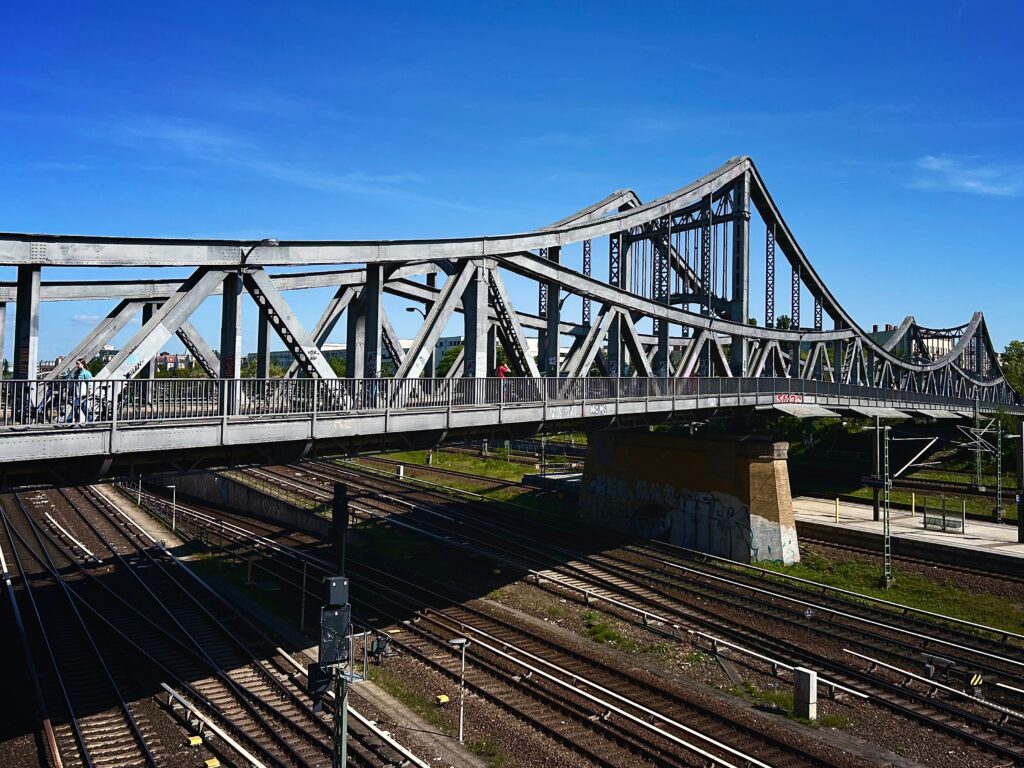 The bridge over the railway at Gesundbrunnen train station.