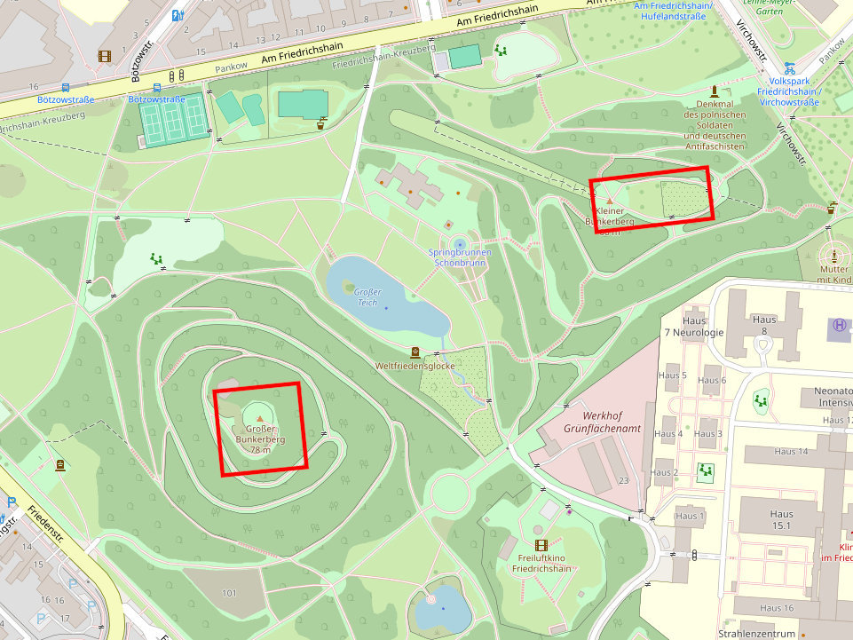 Friedrichshain Flak Tower Map