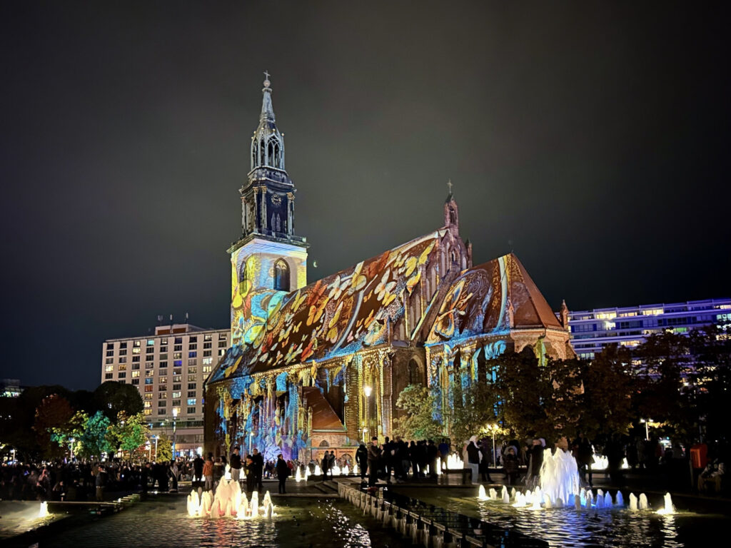 St. Marienkirche during Festival of Lights 2024.