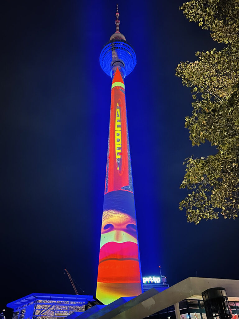 TV tower during the Festival of Lights in 2024.