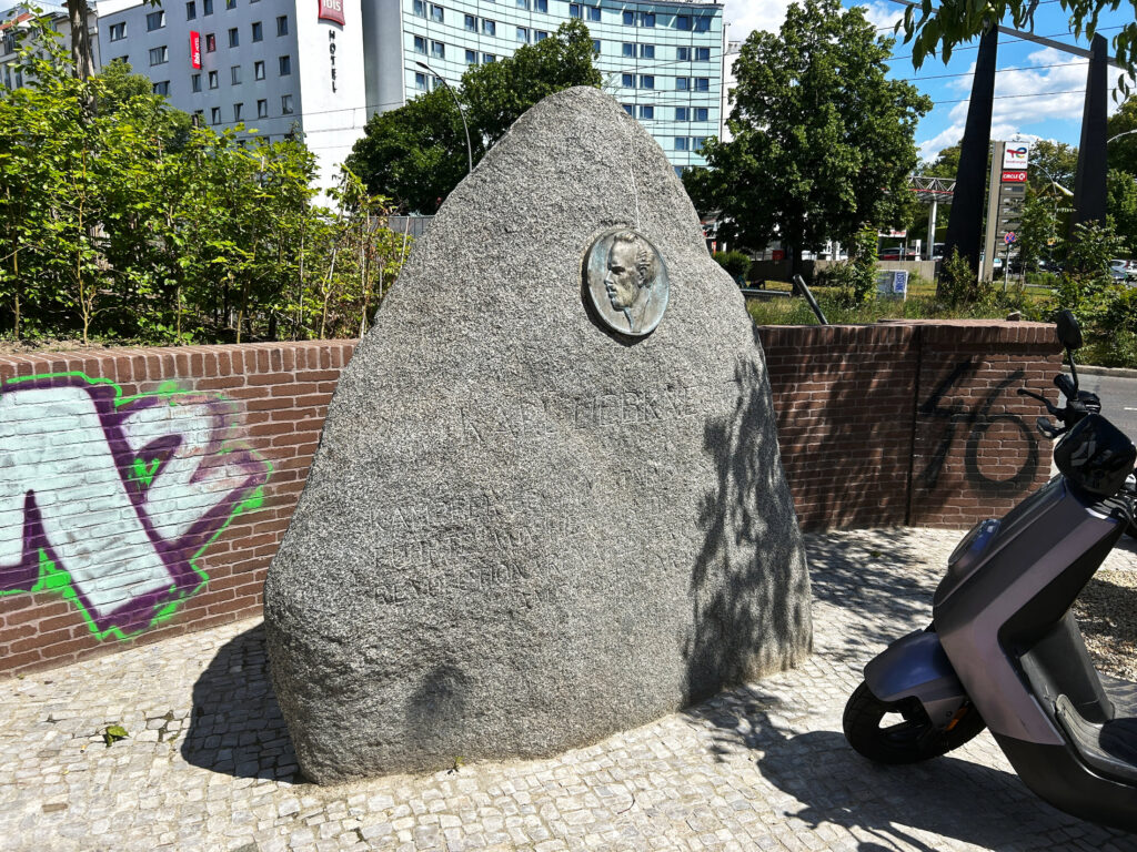 The Karl Liebknecht memorial stone in Prenzlauer Berg, Berlin.