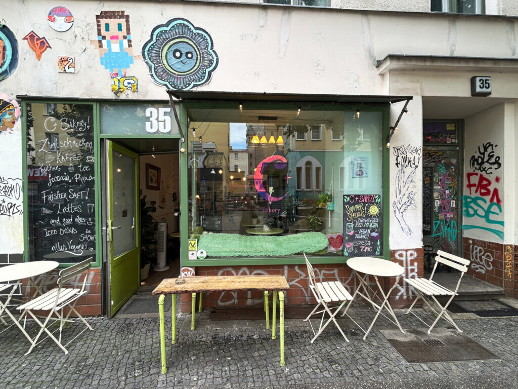The facade of C+ Bakery in Kreuzberg.