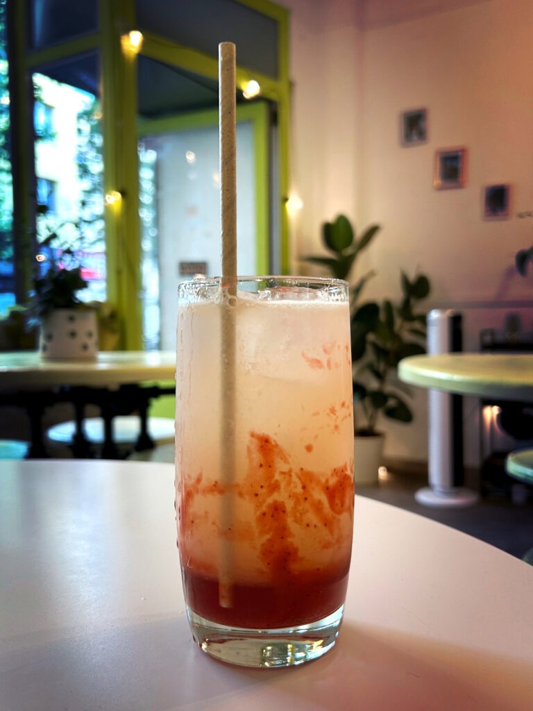 The pink lemon juice at C+ Bakery.