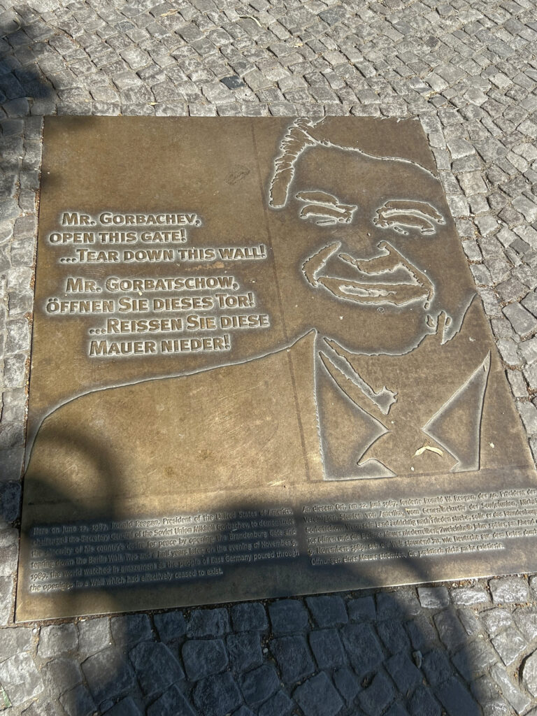 The Ronald Reagan Memorial Plague in Berlin.