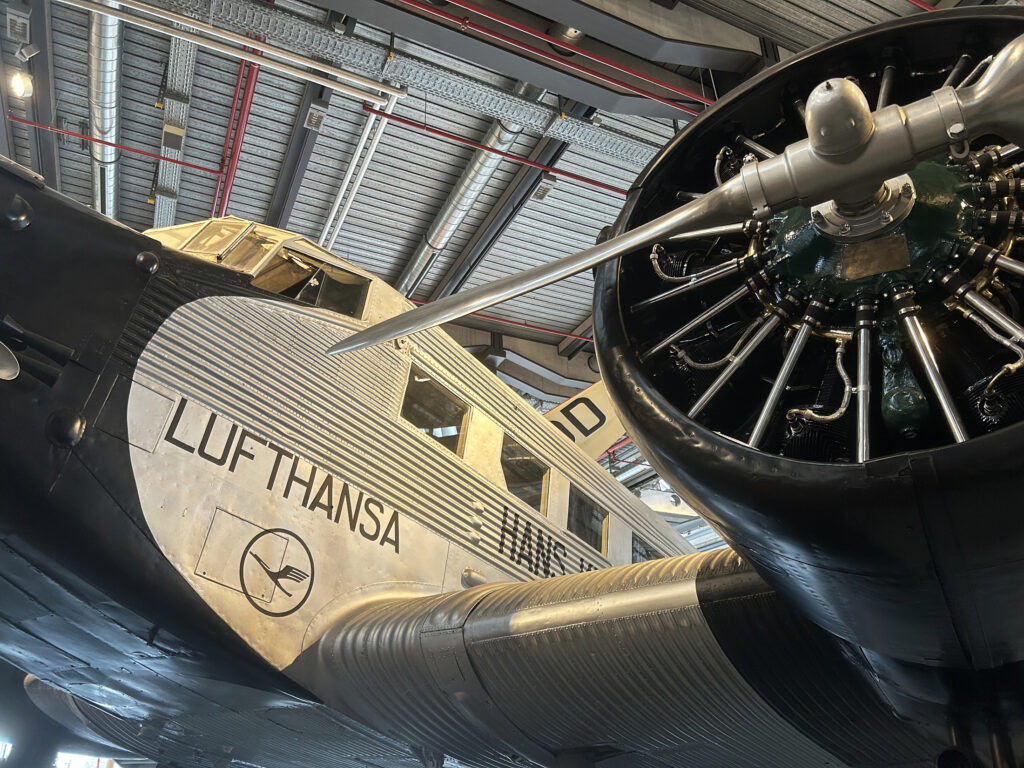 A historial Lufthansa aeroplane at Technikmuseum, Berlin.