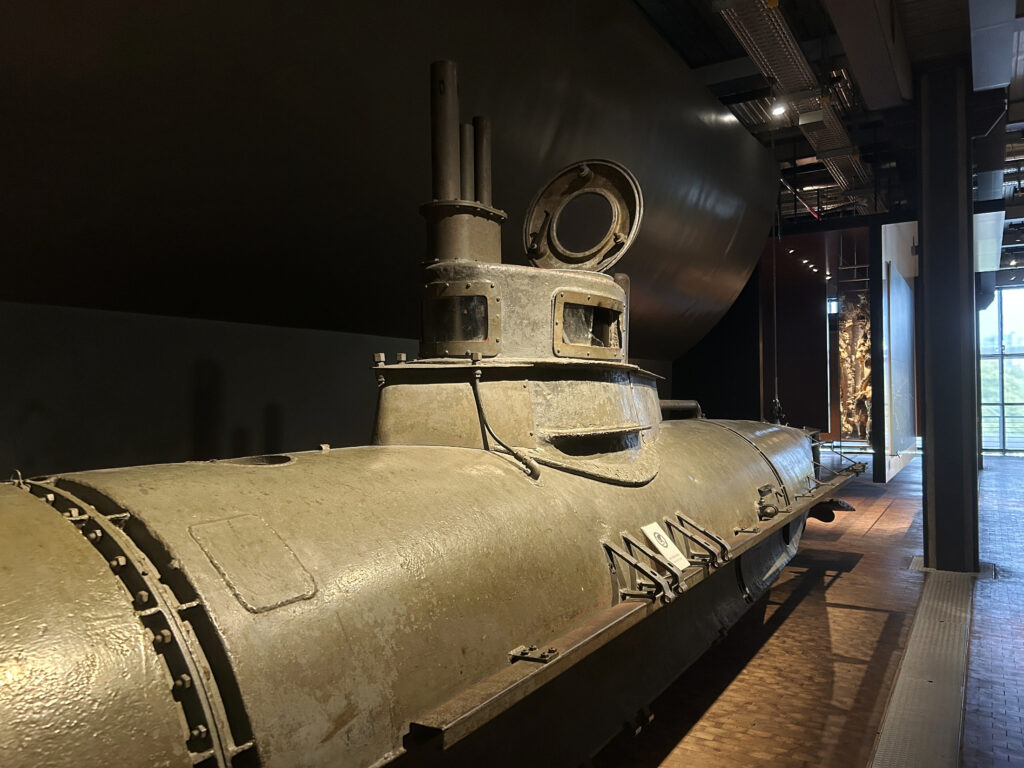 A German WWII U-boat at Technikmuseum, Berlin.