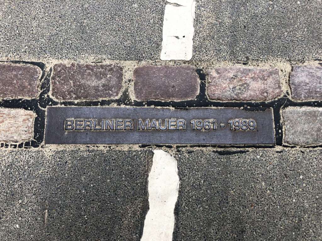 A Berlin Wall memorial plaque.