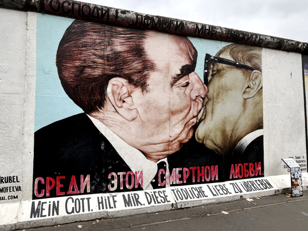 The Fraternal Kiss at East Side Gallery.
