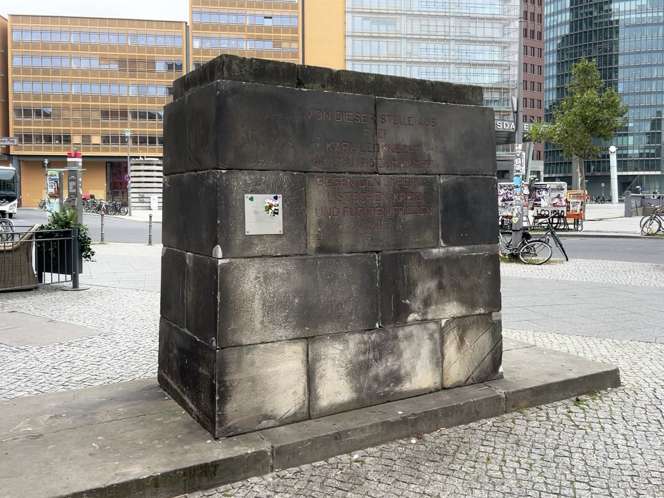 The Karl Liebknecht Cornerstone at Potsdamer Platz