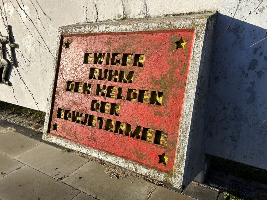 One of the two red-painted stones.