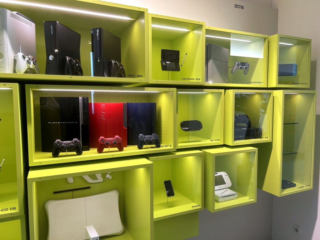 Game consoles at the Computer Games Museum.