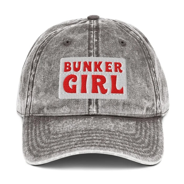 Charcoal Bunker Girl Cap with Black Logo