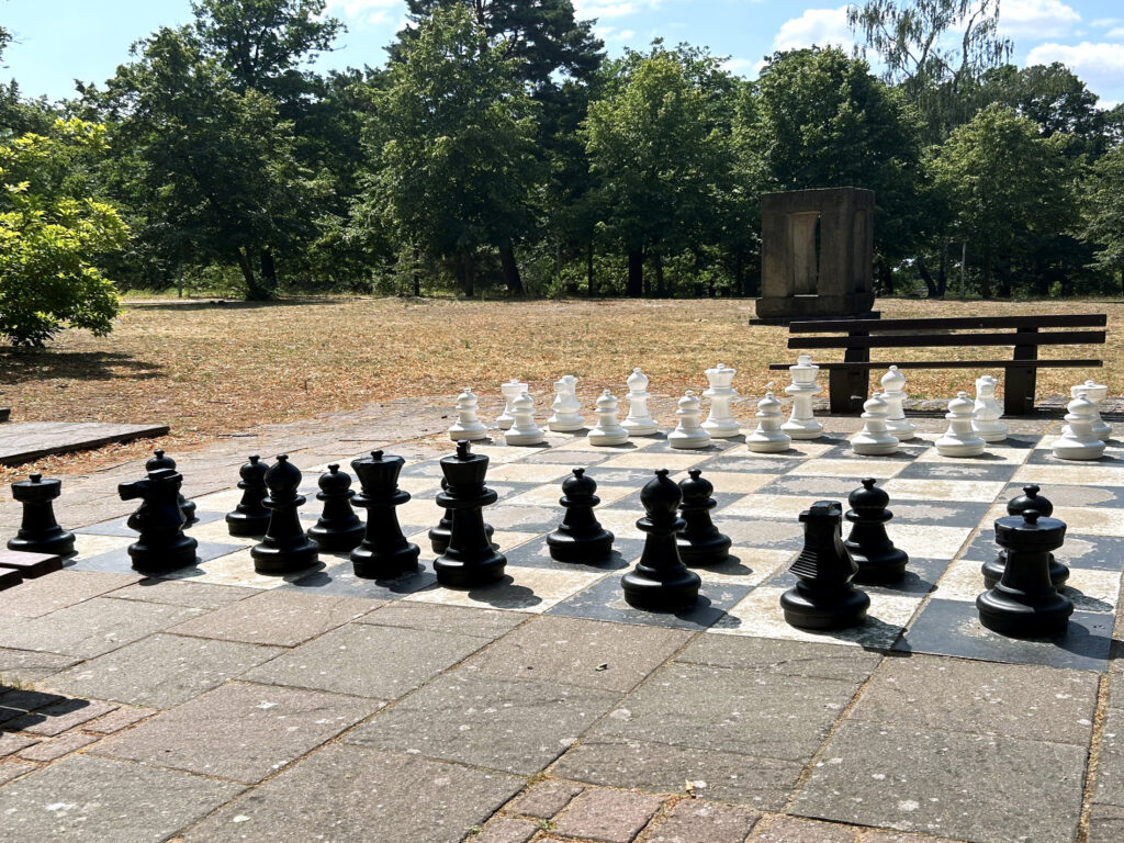 The giant chess game at the beach at Wannsee.