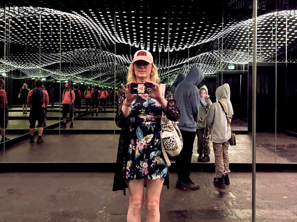 Selfie of Chrissie at Dark Matter Berlin.