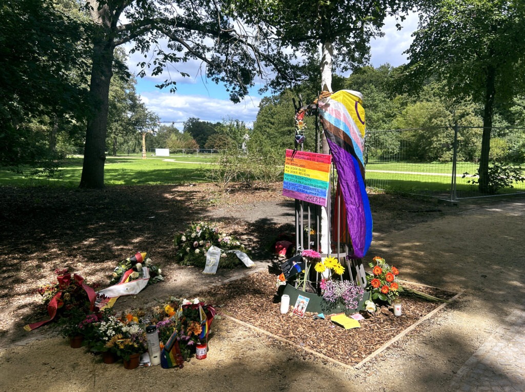 The mable tree at the memorial for the victims of the terrorist attack on CSD.